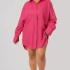 Public Desire Curve Oversized Poplin Shirt Dress | Women Curve