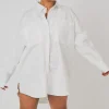 Public Desire Curve Oversized Poplin Shirt Dress | Women Curve