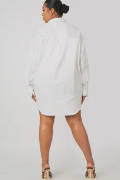 Public Desire Curve Oversized Poplin Shirt Dress | Women Curve