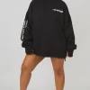 Public Desire Curve Oversized Text Hoody | Women Curve