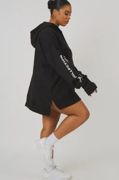 Public Desire Curve Oversized Text Hoody | Women Curve