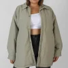 Public Desire Curve Padded Oversized Shacket Elm | Women Curve