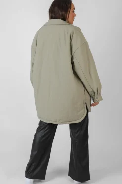 Public Desire Curve Padded Oversized Shacket Elm | Women Curve