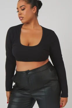 Public Desire Curve Pu Seam Front Split Detail Trousers | Women Curve