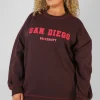 Public Desire Curve San Diego Contrast Stitch Sweatshirt | Women Sweatshirt & Hoodies