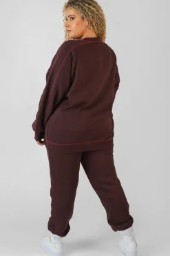 Public Desire Curve San Diego Contrast Stitch Sweatshirt | Women Sweatshirt & Hoodies
