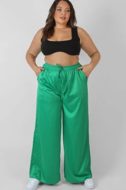 Public Desire Curve Satin Wide Leg Trousers | Women Curve