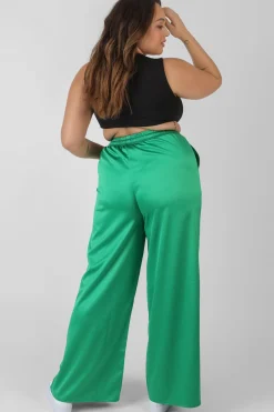 Public Desire Curve Satin Wide Leg Trousers | Women Curve