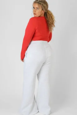 Public Desire Curve Scoop Neck Long Sleeve Crop Top | Women Curve