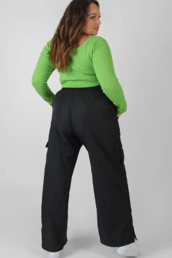 Public Desire Curve Split Hem Cargo Trousers | Women Trousers