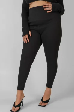 Public Desire Curve Thick Waistband Ribbed Leggings | Women Curve