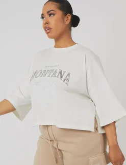 Public Desire Curve Vintage Boxy Cropped T-Shirt | Women Curve