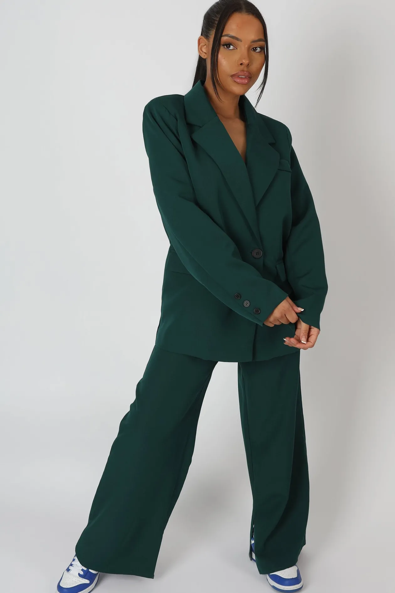 Public Desire Dad Blazer Forest Green | Women Outerwear & Jackets