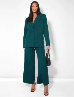 Public Desire Dad Trousers Forest Green | Women Tailoring