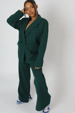 Public Desire Dad Trousers Forest Green | Women Tailoring