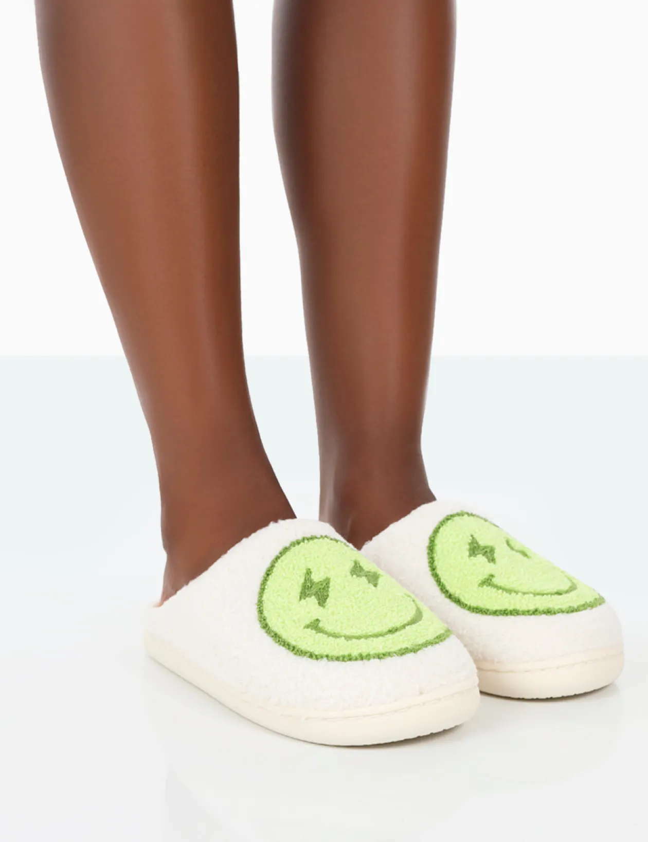 Public Desire Daze Printed Smiley Face Slippers | Women Slippers