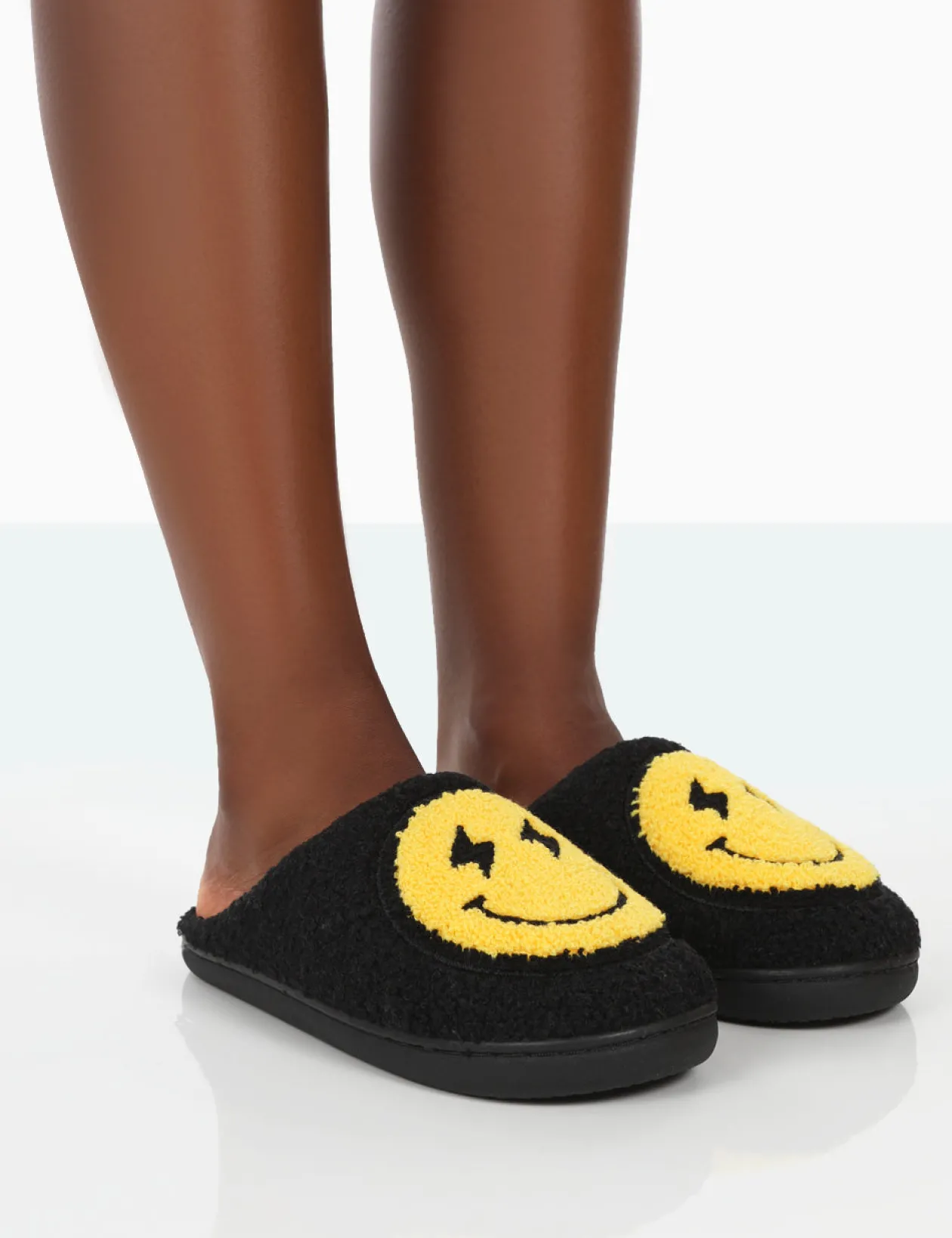 Public Desire Daze Printed Smiley Face Slippers | Women Slippers