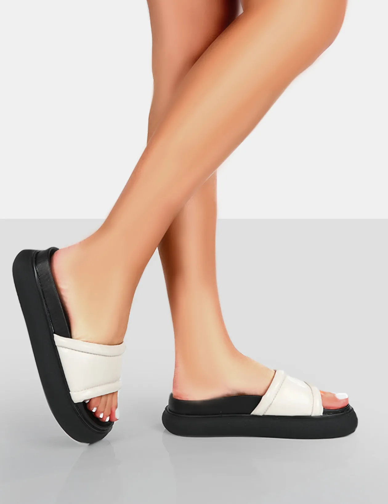 Public Desire Demi Pu Slider Sandals | Women Chunky Sandals