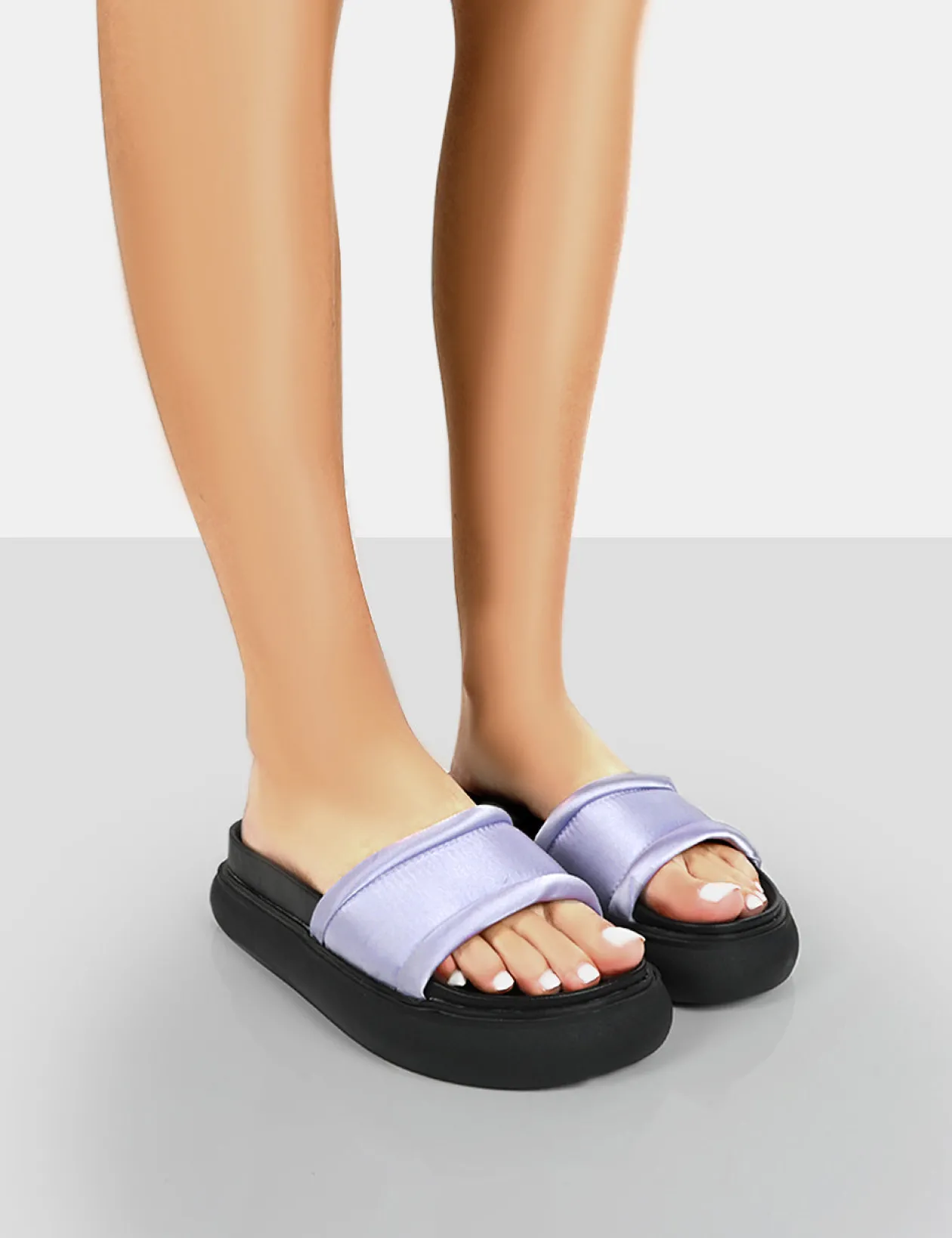 Public Desire Demi Satin Slider Sandals | Women Chunky Sandals