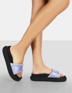 Public Desire Demi Satin Slider Sandals | Women Chunky Sandals