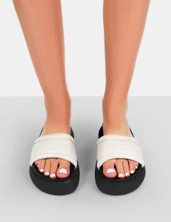 Public Desire Demi Wide Fit Pu Slider Sandals | Women Chunky Sandals