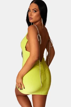 Public Desire Diamante Extreme Strap Slinky Mini Dress | Women Dresses