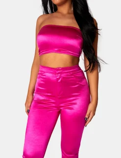 Public Desire Disco Skinny Leg Trousers Pink | Women Trousers