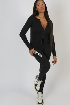 Public Desire Double Ended Zip Rib Top | Women Tops