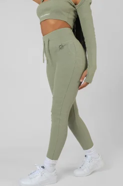 Public Desire Drawstring Waist Kaiia Sport Leggings Khaki | Women Jogger & Leggings