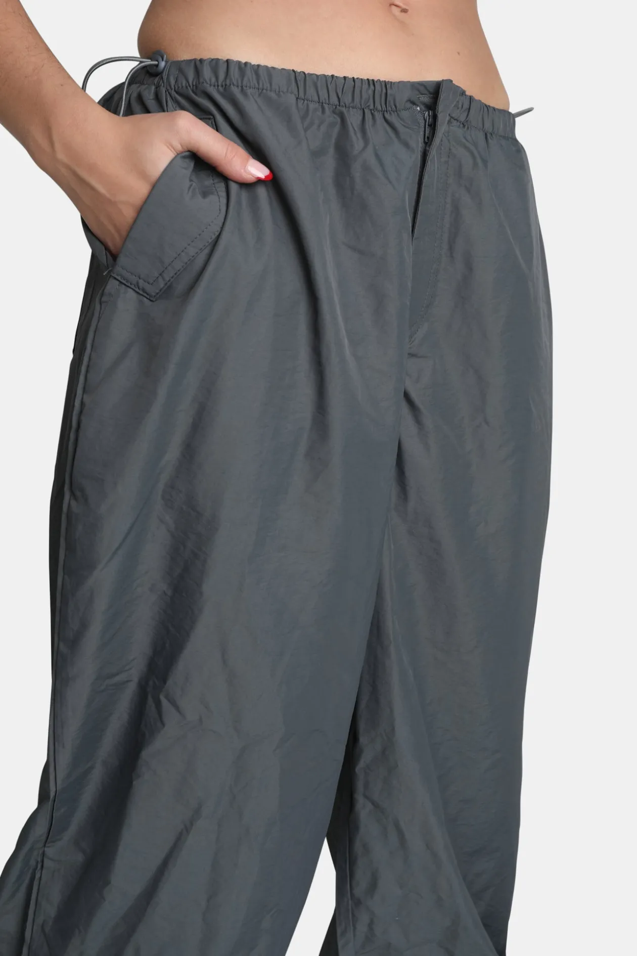 Public Desire Drawstring Waist Parachute Cargo Trousers | Women Trousers