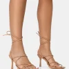 Public Desire Duet Knot Strappy Lace Up Square Toe Mid Heels | Women Square Toe Heels