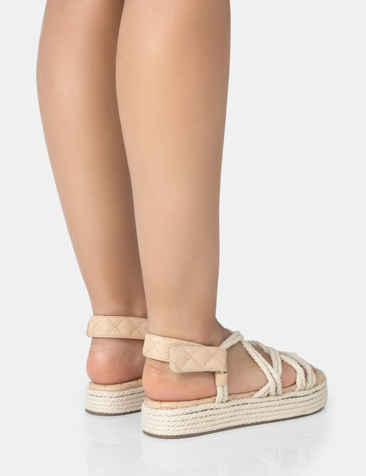 Public Desire Duffy Rope Flat Dad Sandals | Women Sandals