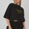 Public Desire Embroidered Slogan Cropped T-Shirt | Women Tops