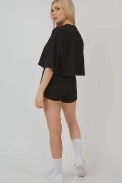 Public Desire Embroidered Slogan Cropped T-Shirt | Women Tops