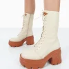 Public Desire Ever Laced Platform Chunky Sole Ankle Boots | Women Chunky Boots