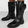 Public Desire Evoke Pocket Detail Chunky Sole Calf Height Boot | Women Chunky Boots
