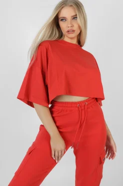 Public Desire Exposed Seam Oversized Cropped T-Shirt | Women Tops