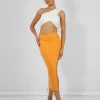 Public Desire Extreme Split Ribbed Midi Skirt | Women Skirts