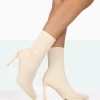 Public Desire Farah Knitted Pointed Toe Stiletto Heel Ankle Sock Boots | Women Sock Fit Boots