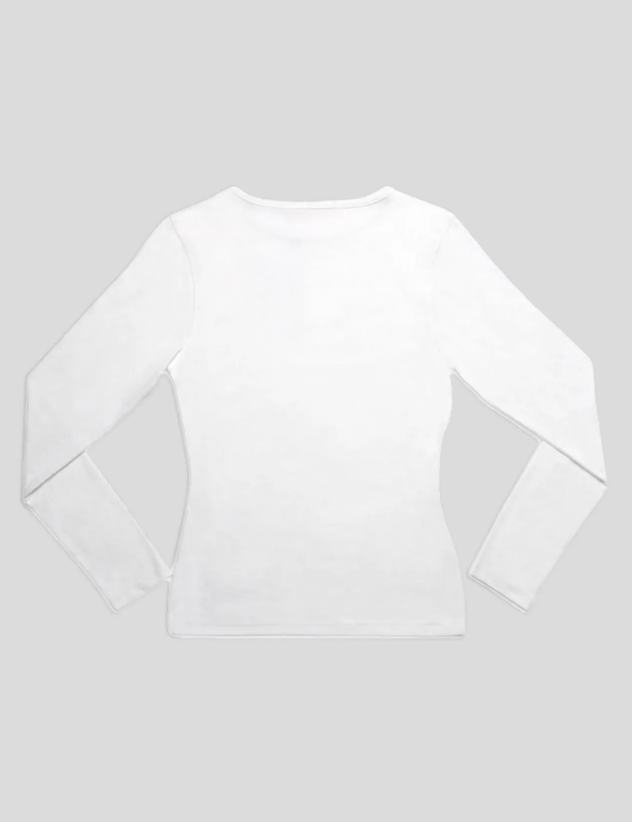 Public Desire Fitted Long Sleeve T-Shirt White | Women Curve
