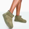 Public Desire Flurry Faux Suede Ultra Mini Ankle Boots | Women Ultra Mini Boots