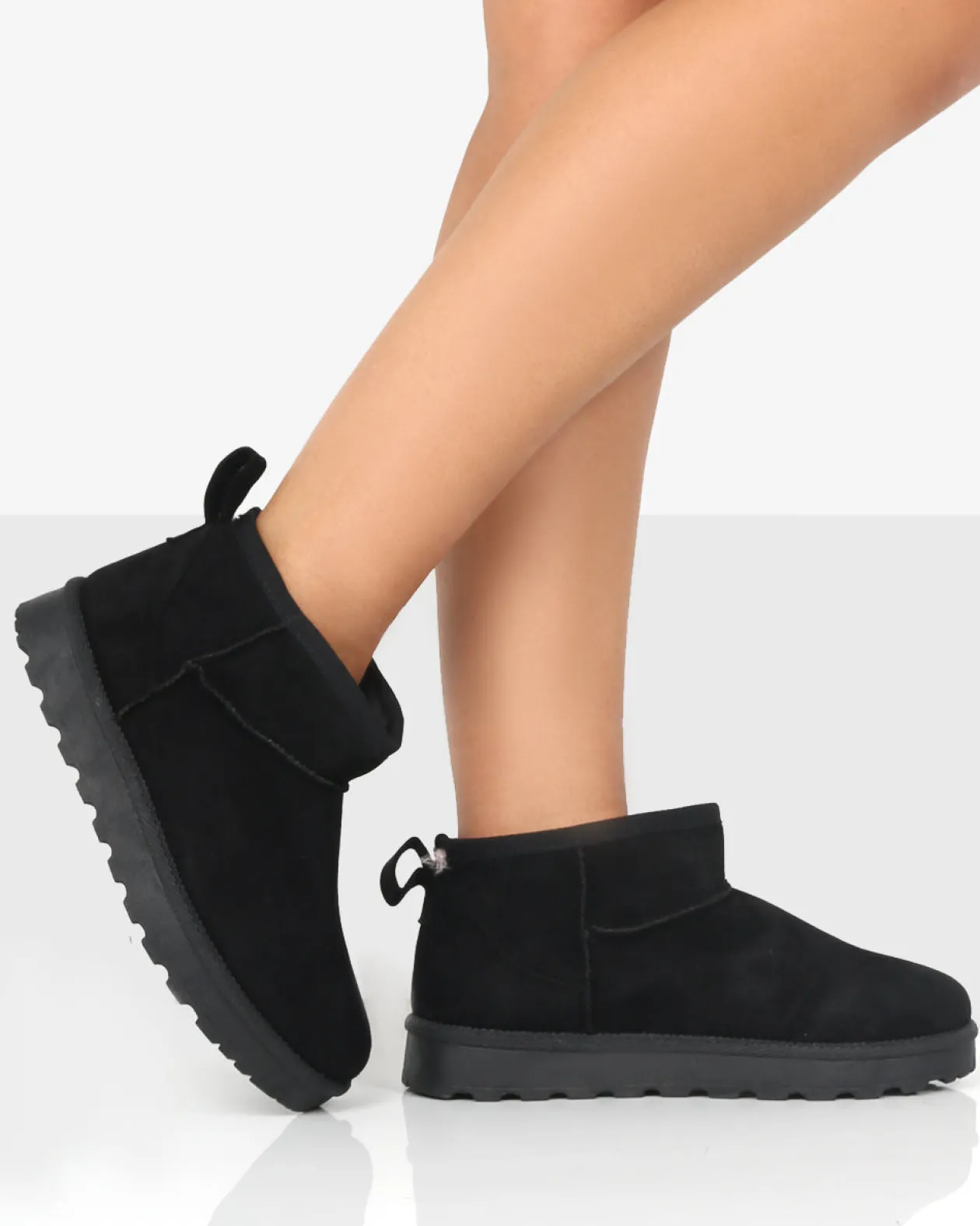 Public Desire Flurry Faux Suede Ultra Mini Ankle Boots | Women Ultra Mini Boots