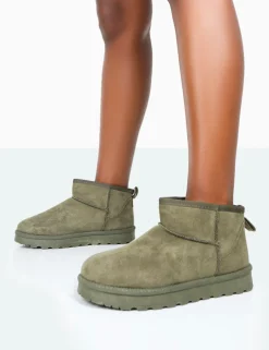 Public Desire Flurry Faux Suede Ultra Mini Ankle Boots | Women Ultra Mini Boots