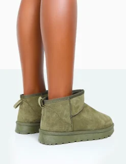 Public Desire Flurry Faux Suede Ultra Mini Ankle Boots | Women Ultra Mini Boots