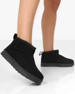 Public Desire Flurry Faux Suede Ultra Mini Ankle Boots | Women Ultra Mini Boots