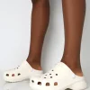 Public Desire Frenzy Rubberised Sling Back Closed Toe Clog Sandals | Women Flatforms