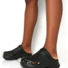 Public Desire Frenzy Rubberised Sling Back Closed Toe Clog Sandals | Women Flatforms