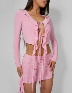 Public Desire Frill Detail Ruched Mini Skirt Baby | Women Skirts
