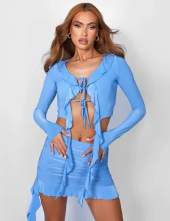 Public Desire Frill Detail Tie Front Cardigan Top Baby | Women Tops
