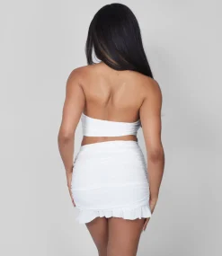 Public Desire Frill Detail Tie Front Top White | Women Tops